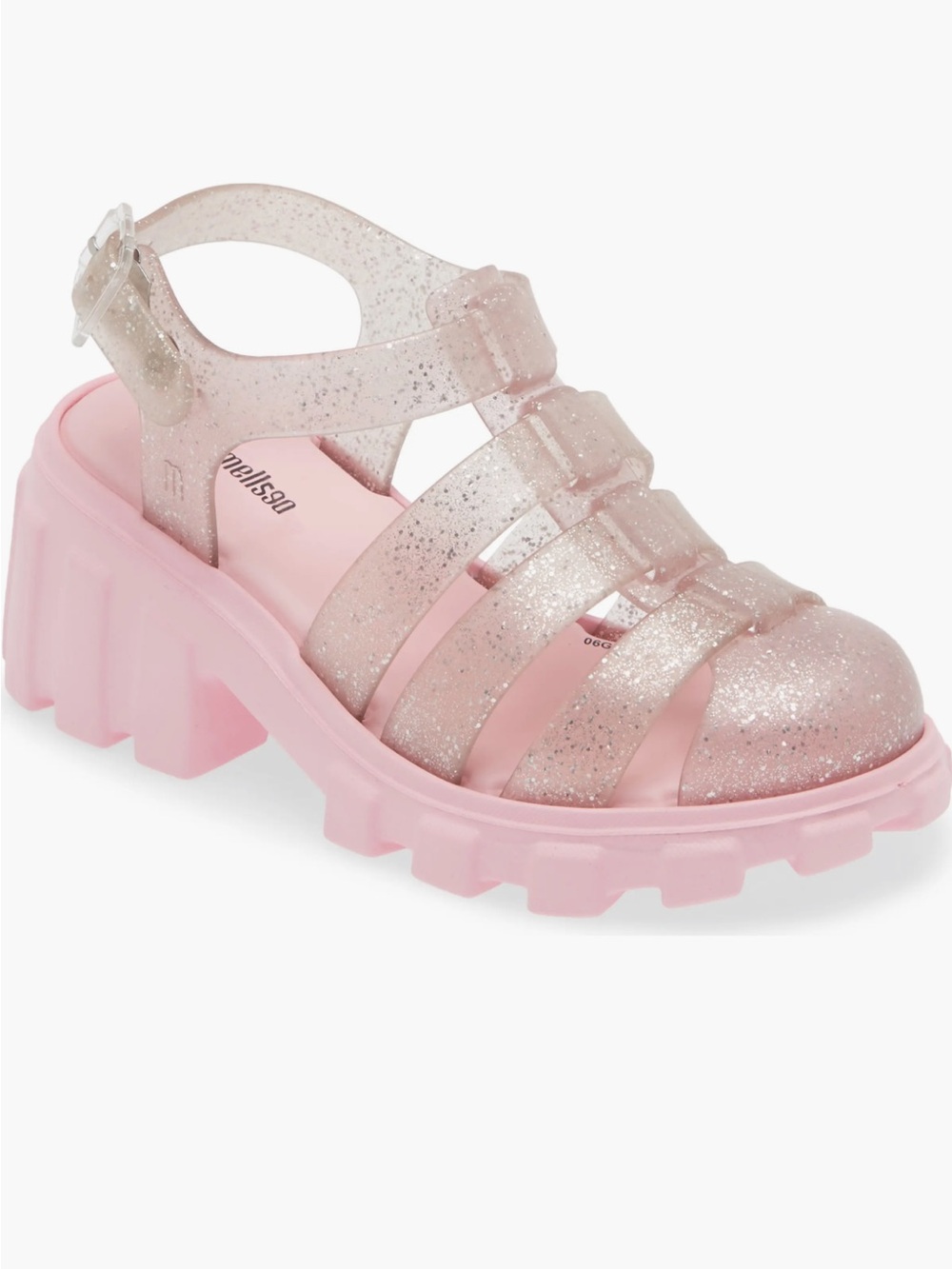 Mini Melissa Megan Pink Glitter Jelly Sandals